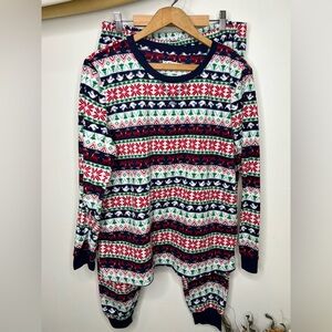 Jammies For Your Families Fairisle Top & Fleece Bottoms Pajama Set